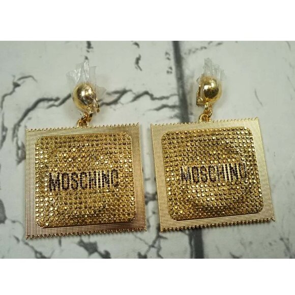 NEW in Box Moschino x H&M Gold-plated Clip Earrings - Picture 3 of 4
